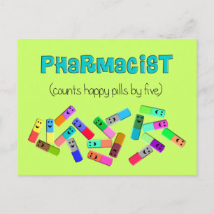 Pharmacy "Happy Pills" Design Postcard