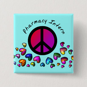 Pharmacy Intern Gifts "Peace" Design 15 Cm Square Badge