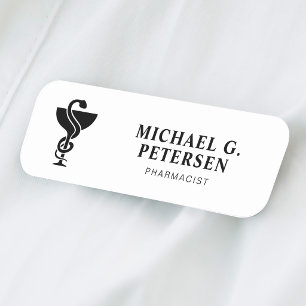 Pharmacy logo pharmacist medical name tag