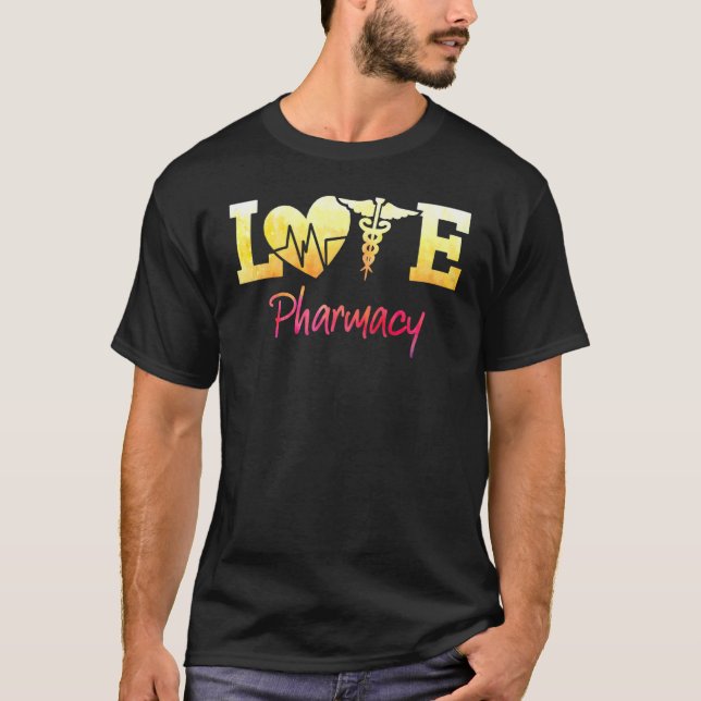 Pharmacy Love Pharmacist Pharmacy Tech T-Shirt (Front)