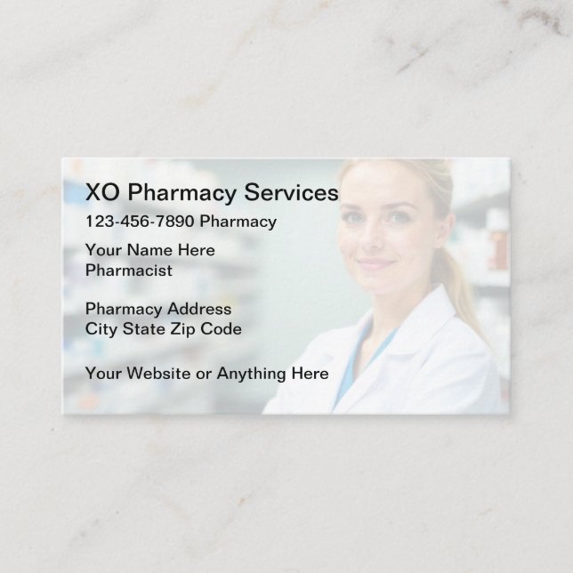 Pharmacy Pharmacist Business Cards Design (Front)