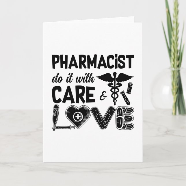 Pharmacy Pharmacist Do It With Care Pharmacists Card (Front)