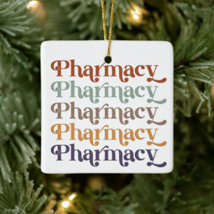Pharmacy Retro Pharmacist Pharmacy Student Gift Ceramic Ornament