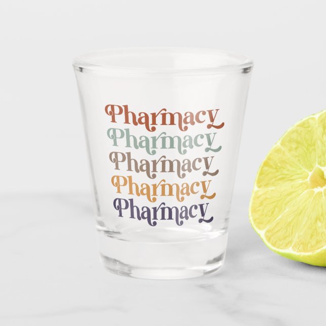 Pharmacy Retro Pharmacist Pharmacy Student Gift Shot Glass (Front)