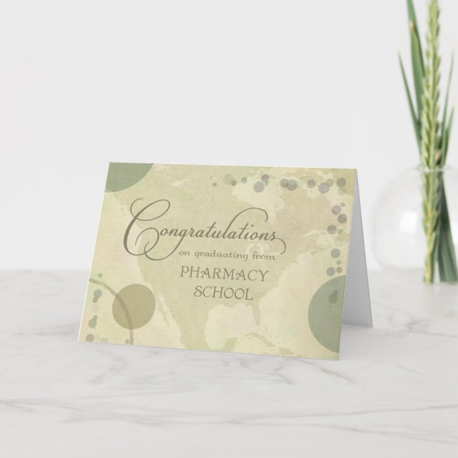Pharmacy School Congratulations - neutral colours Card (Front)