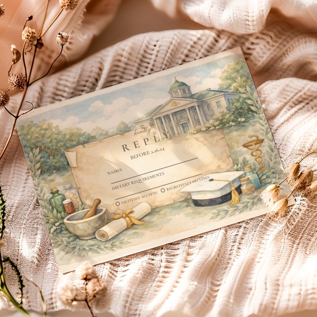 Pharmacy School Graduation Celebration RSVP Card (Creator Uploaded)