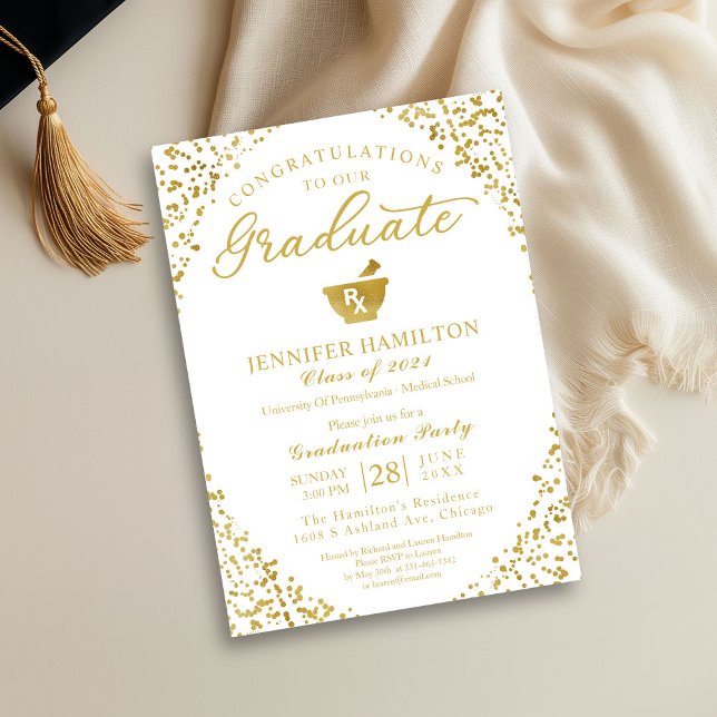 Pharmacy School Graduation Party Invitation (Creator Uploaded)