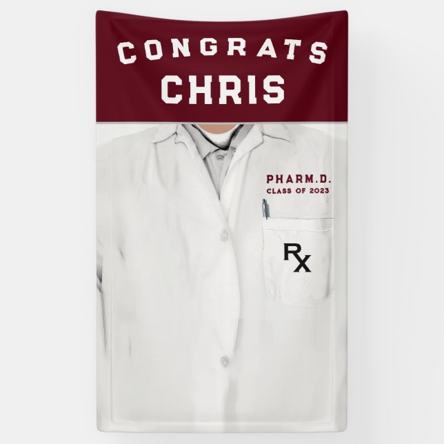Pharmacy School Graduation Pharmacist Congrats Banner (Vertical)