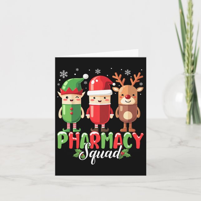 Pharmacy Squad Christmas Costume Funny Pills Pharm Card (Front)