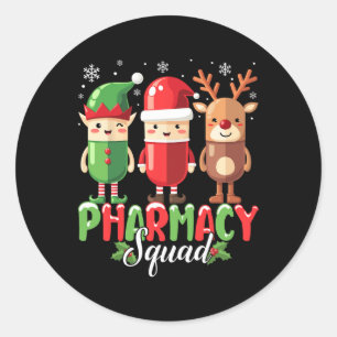 Pharmacy Squad Christmas Costume Funny Pills Pharm Classic Round Sticker