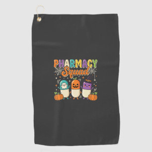 Pharmacy Squad Halloween Ghost Pills Design_1 Golf Towel