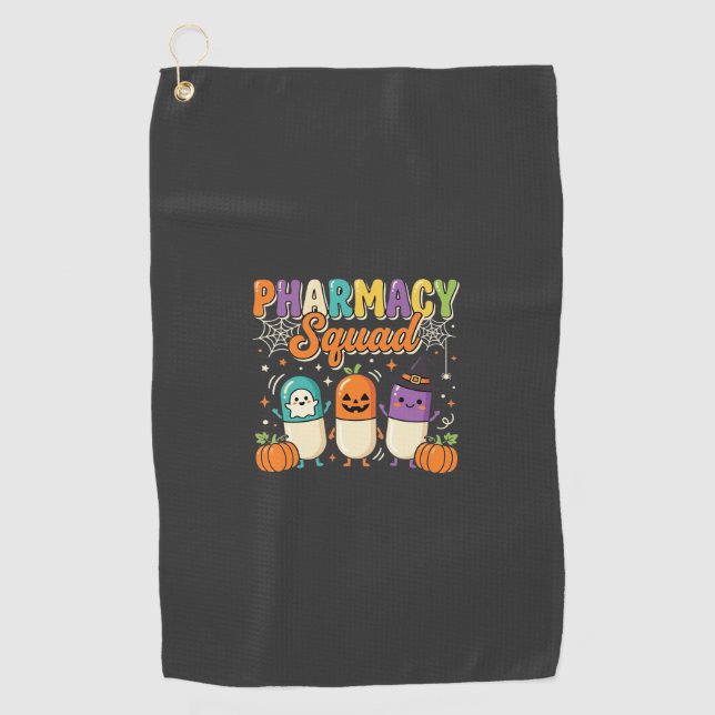 Pharmacy Squad Halloween Ghost Pills Design_1 Golf Towel (Front)