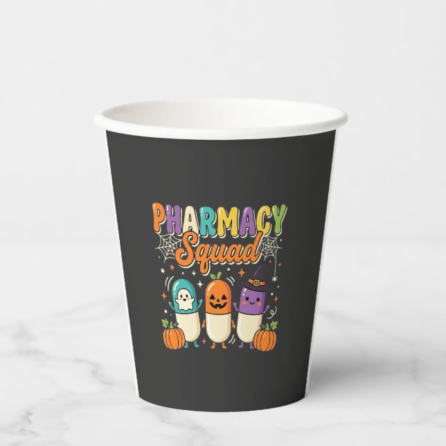 Pharmacy Squad Halloween Ghost Pills Design_1 Paper Cups (Front)