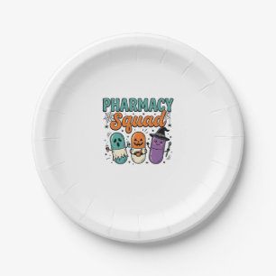 Pharmacy Squad Halloween Vintage Vector Shirt Desi Paper Plate