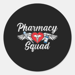 Pharmacy Squad Technician Medicine Tech Pharmacist Classic Round Sticker