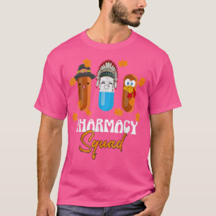 Pharmacy Squad Thanksgiving Thankful Turkey Pharma T-Shirt
