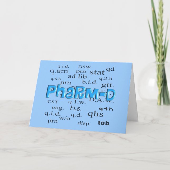 Pharmacy Student Pharm-D Gifts Card (Front)