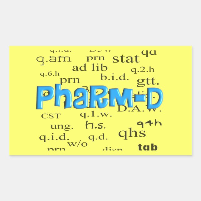 Pharmacy Student Pharm-D Gifts Rectangular Sticker (Front)