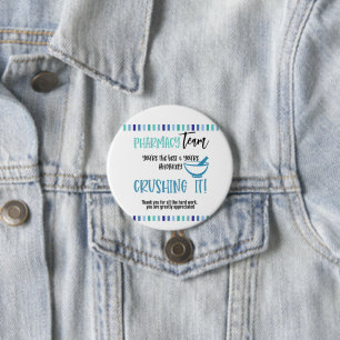 Pharmacy team appreciation thank you 7.5 cm round badge