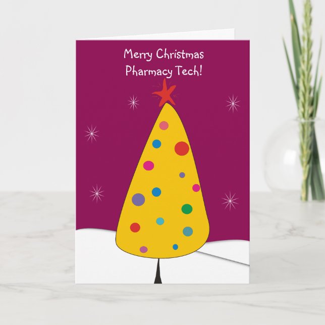 Pharmacy Tech Christmas Cards #4 Magenta (Front)