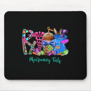 Pharmacy Tech Coffee Bunny Easter Day Pharmacist T Mouse Pad