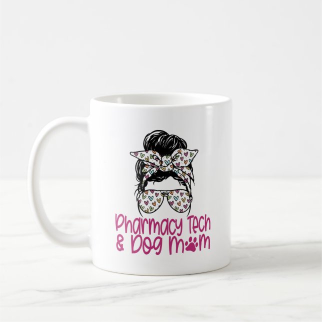 Pharmacy Tech Dog Mum Funny Gift Coffee Mug (Left)