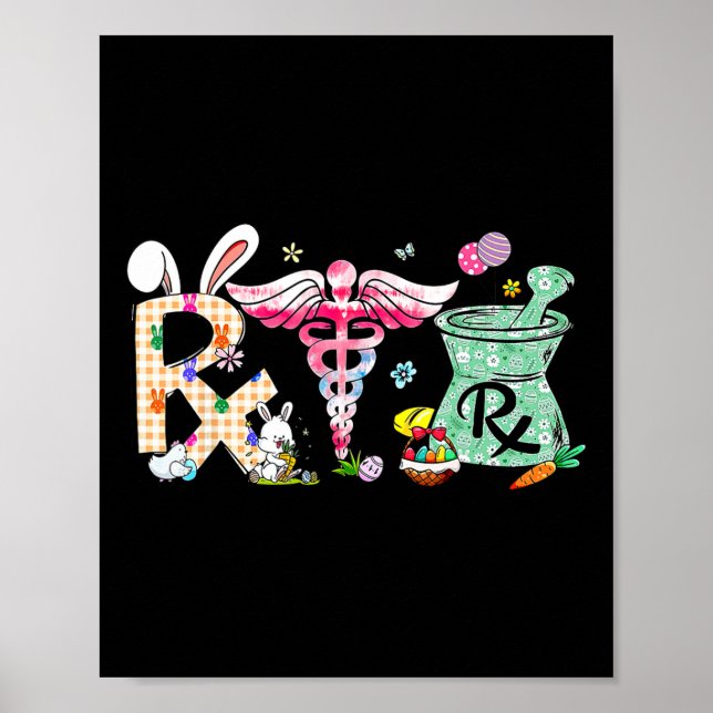 Pharmacy Tech Easter Day Pharmacist Certified Phar Poster (Front)