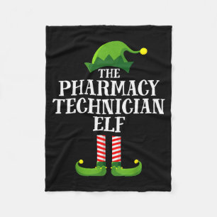 Pharmacy Tech Elf Matching Family Group Christmas  Fleece Blanket