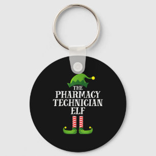 Pharmacy Tech Elf Matching Family Group Christmas  Key Ring