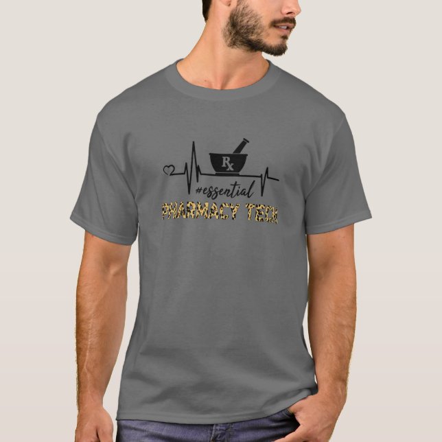 Pharmacy Tech Essential - Pharmacy Tech Heartbeat T-Shirt (Front)