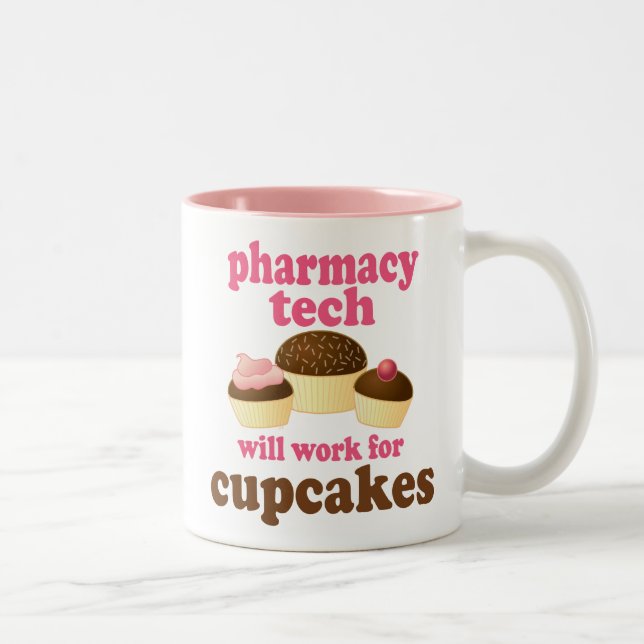 Pharmacy Tech (Funny) Gift Two-Tone Coffee Mug (Right)