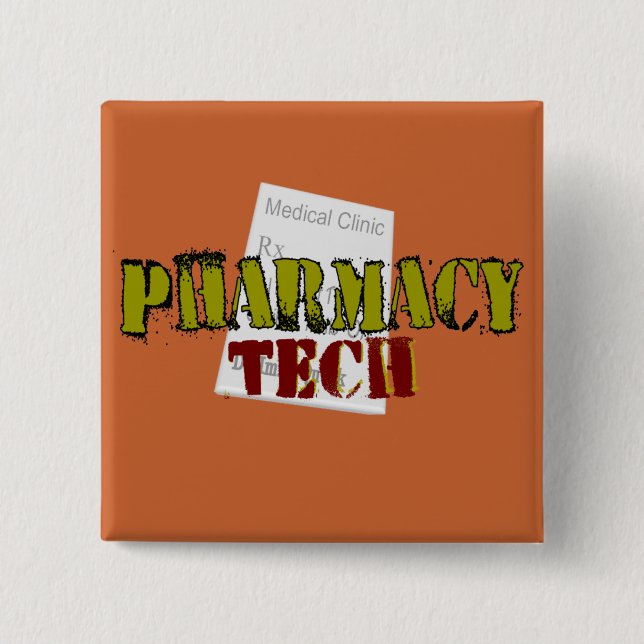 Pharmacy Tech Gifts With Prescription Design 15 Cm Square Badge (Front)