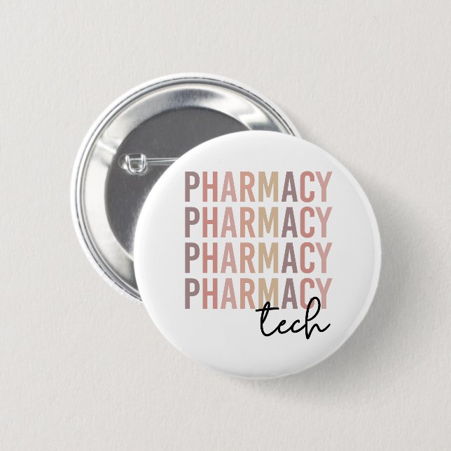 Pharmacy Tech | Pharmacy Technician 6 Cm Round Badge (Front & Back)