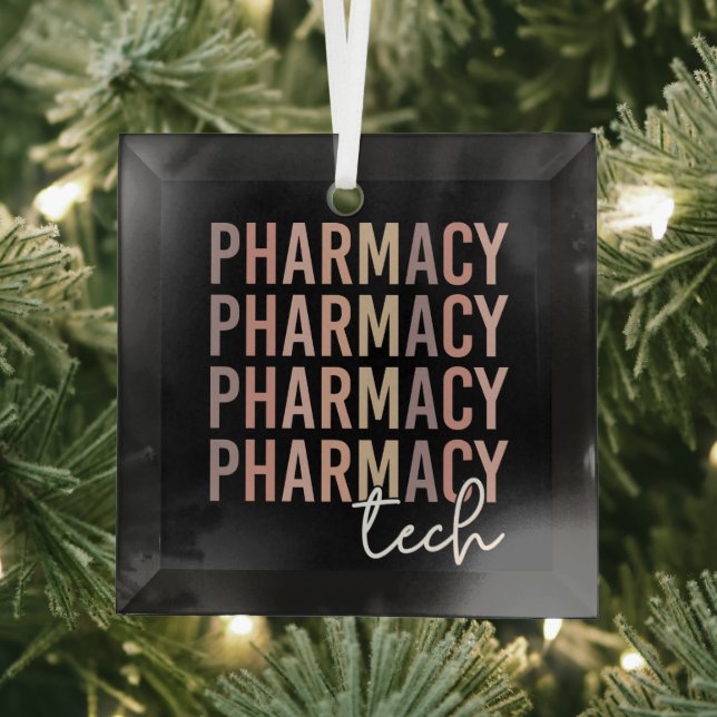 Pharmacy Tech | Pharmacy Technician Glass Tree Decoration (Insitu)