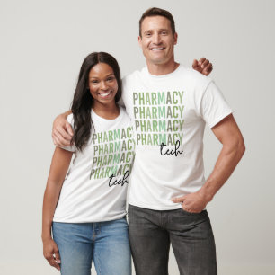 Pharmacy Tech   Pharmacy Technician Green Text T-Shirt