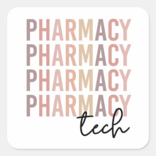 Pharmacy Tech   Pharmacy Technician Square Sticker