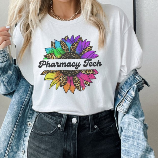 Pharmacy Tech Profession Rainbow Sunflower  T-Shirt (Pharmacy Tech Profession Rainbow Sunflower T-Shirt
)