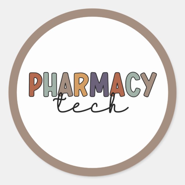 Pharmacy Tech Retro Pharmacy Technician Classic Round Sticker (Front)