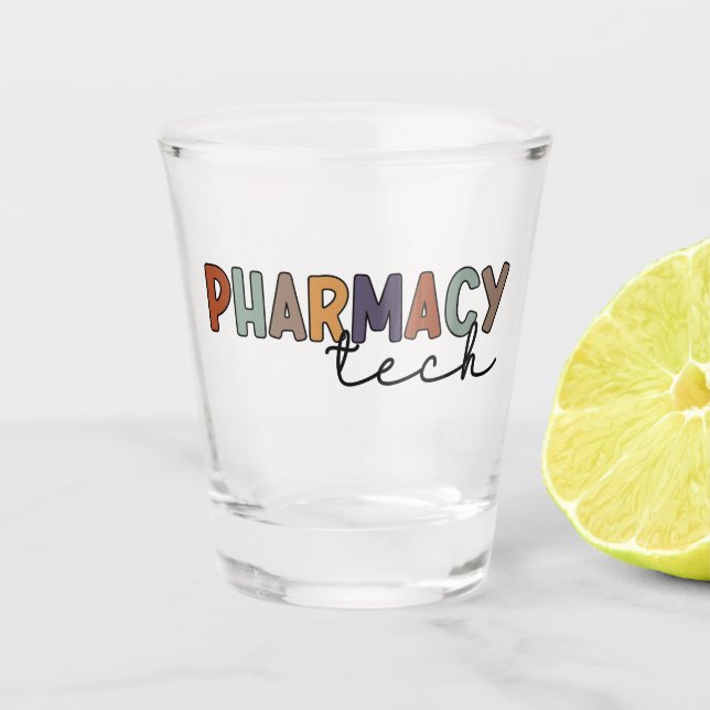 Pharmacy Tech Retro Pharmacy Technician Shot Glass (Front)