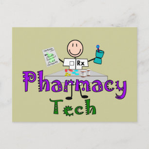 Pharmacy Tech Stick People Design Gifts Postcard