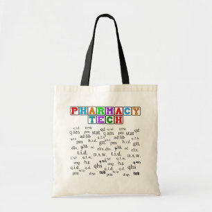 Pharmacy Tech Tote With Rx Abbreviations Bag