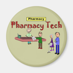 Pharmacy Tech With Customers Design Magnet