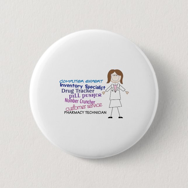 Pharmacy Technician 6 Cm Round Badge (Front)