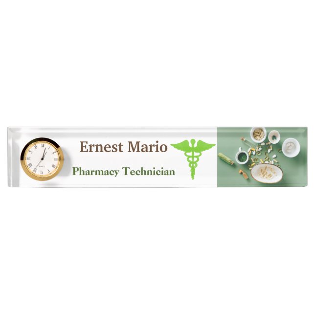 Pharmacy Technician Acrylic  Nameplate (Front)