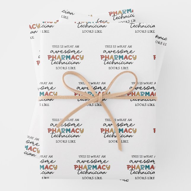 Pharmacy Technician Awesome Pharmacy Tech Funny Wrapping Paper Sheet (In situ)