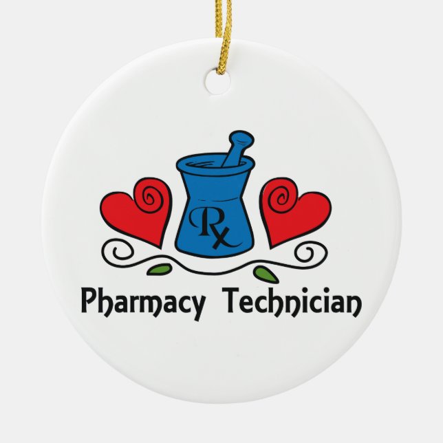 Pharmacy Technician Ceramic Tree Decoration (Front)