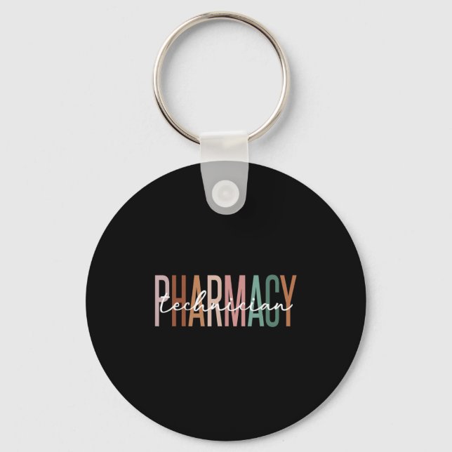 Pharmacy Technician Certified Pharm Tech Pharmacis Key Ring (Front)