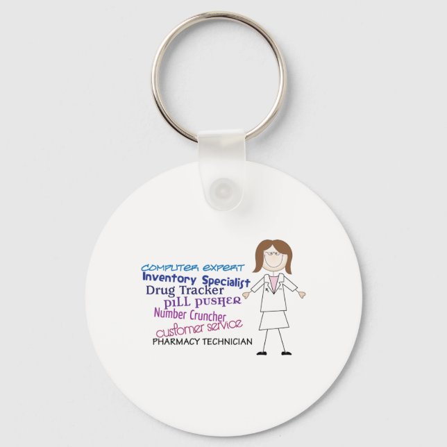 Pharmacy Technician Key Ring (Front)