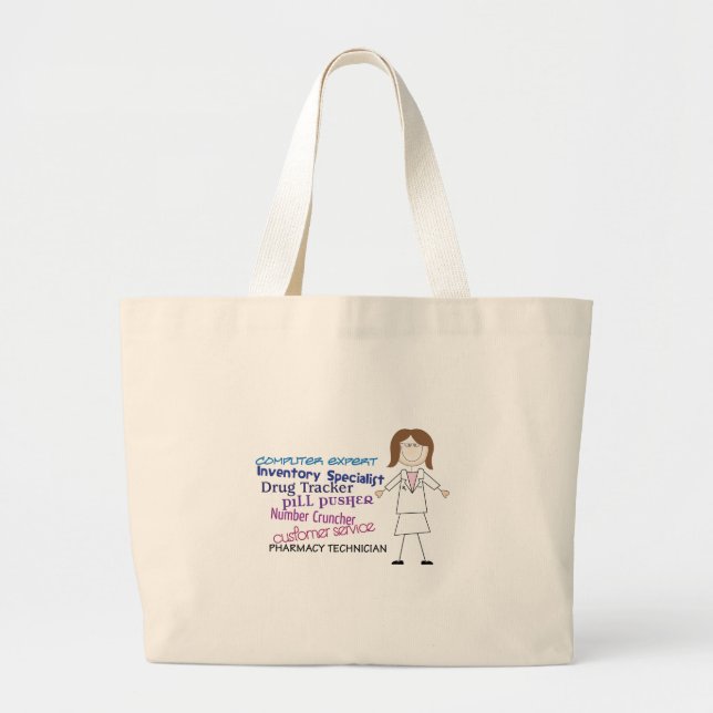 Pharmacy Technician Large Tote Bag (Front)