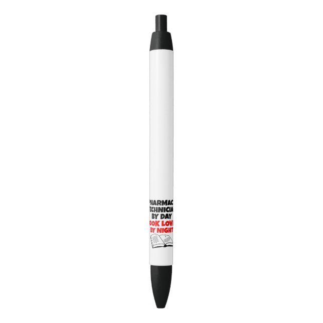 Pharmacy Technician Loves Reading Black Ink Pen (Front Vertical)